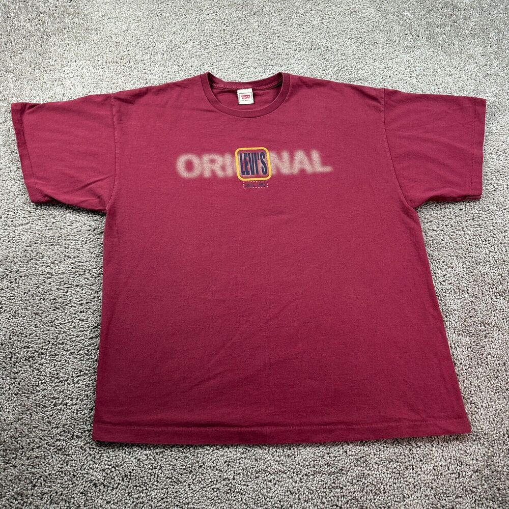 VINTAGE Levis Shirt Mens Extra Large Red Blue Originals Single Stitch USA Made - Picture 2 of 12